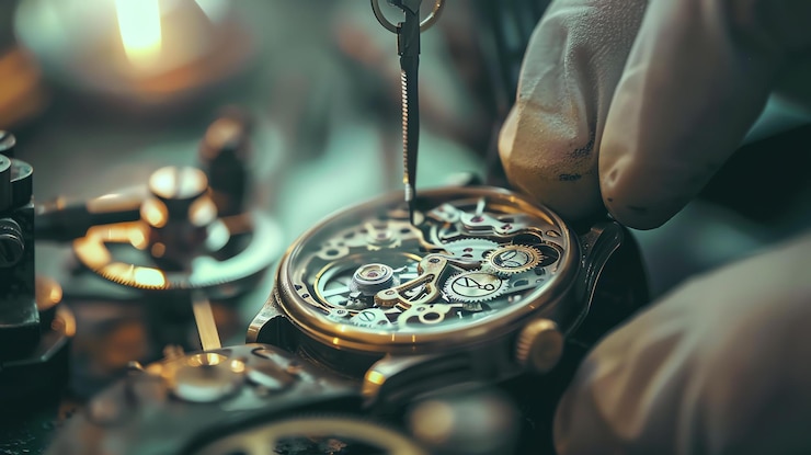 Timegrapher-Messung einer mechanischen Uhr zur Gangkontrolle
